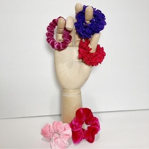 Scrunchie Hair Accessory Bundle (5) Pink Purple NEW